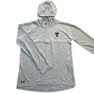 Under Armour Texas Tech Embossed 1/4 Zip Hoodie Women's Light Gray size S